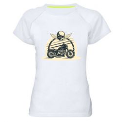 Женская футболка для спорта Skull and Bike - PrintSalon
