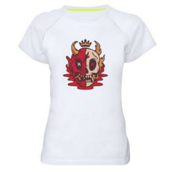 Женская футболка для спорта Skull face - PrintSalon