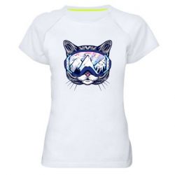 Женская футболка для спорта Snowboard Cat - PrintSalon