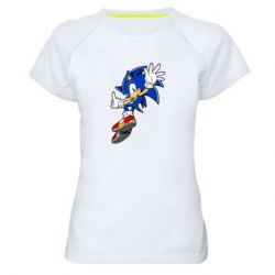 Женская футболка для спорта Sonic and the jump - PrintSalon