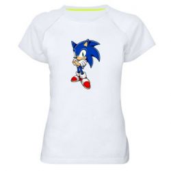 Женская футболка для спорта Sonic with smile - PrintSalon