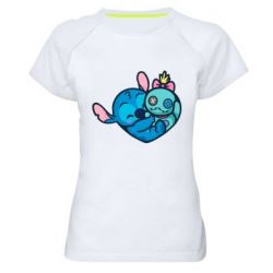 Женская футболка для спорта Стич с куклой - PrintSalon