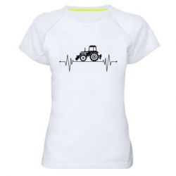 Женская футболка для спорта Трактор импульс - PrintSalon