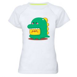 Женская футболка для спорта Уточка в костюме динозавра - PrintSalon