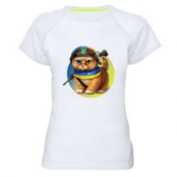 Женская футболка для спорта Военный котик - PrintSalon