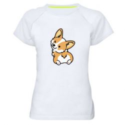 Женская футболка для спорта Winking Corgi - PrintSalon