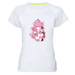 Женская футболка для спорта Yae Miko portrait - PrintSalon