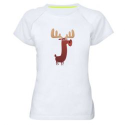 Женская футболка для спорта Забавный олень - PrintSalon