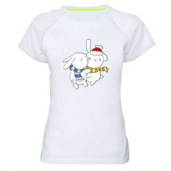Женская футболка для спорта Зайцы - PrintSalon