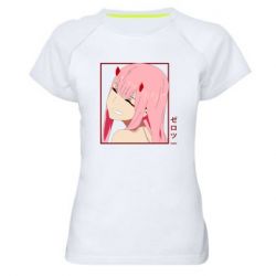 Женская футболка для спорта Zero Two Smile - PrintSalon