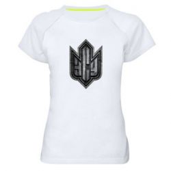 Жіноча футболка для спорту ЗСУ метал лого - PrintSalon