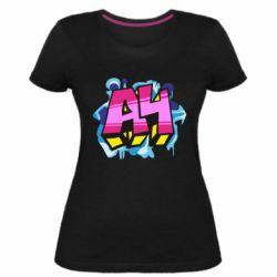 Женская премиум футболка А4 Граффити - PrintSalon