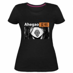 Жіноча преміум футболка Ахегао Аніме - PrintSalon