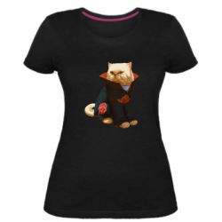 Женская премиум футболка Akatsuki angry cat - PrintSalon