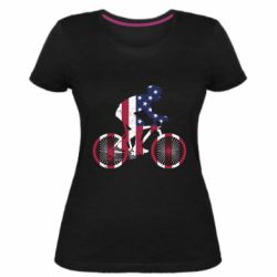 Женская премиум футболка American cyclist - PrintSalon