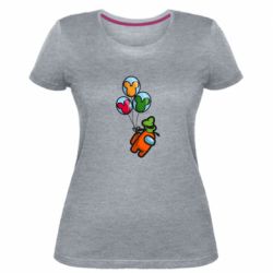 Женская премиум футболка Among Balloons - PrintSalon