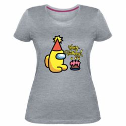 Жіноча преміум футболка Among Us Happy Birthday - PrintSalon