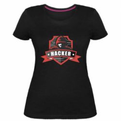 Жіноча преміум футболка Anonymous Hacker - PrintSalon