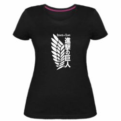 Женская премиум футболка Атака титанов. - PrintSalon