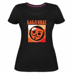 Женская премиум футболка Бабл Квас - PrintSalon