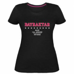 Женская премиум футболка BAYRAKTAR - PrintSalon