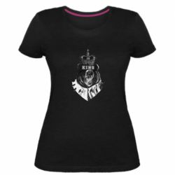 Женская премиум футболка Bear King - PrintSalon