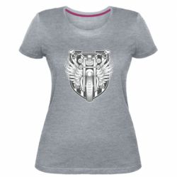 Женская премиум футболка Bike Shield Art - PrintSalon