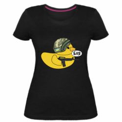 Женская премиум футболка Боевая утка - PrintSalon