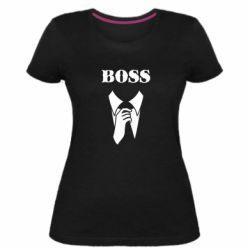 Женская премиум футболка Boss Costume - PrintSalon