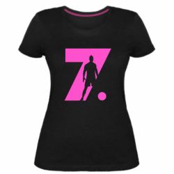 Женская премиум футболка Cristiano Ronaldo Silhouette Art - PrintSalon