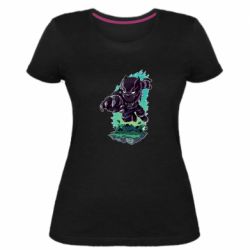 Женская премиум футболка Cute Black panther - PrintSalon