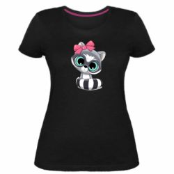 Женская премиум футболка Cute raccoon - PrintSalon