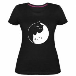 Женская премиум футболка Cute yin yang cats - PrintSalon