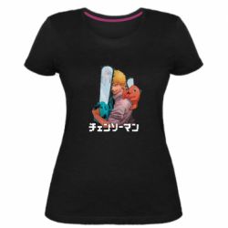 Женская премиум футболка Денджи и Почита - PrintSalon