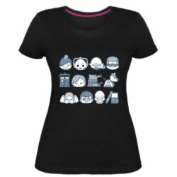 Женская премиум футболка Doctor who icons - PrintSalon