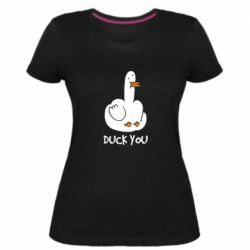 Женская премиум футболка Duck you - PrintSalon