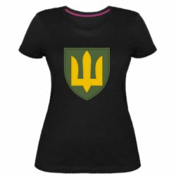 Жіноча преміум футболка Емблема сухопутних військ України ЗСУ - PrintSalon
