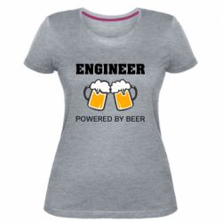 Женская премиум футболка Engineer Powered By Beer - PrintSalon