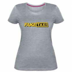 Женская премиум футболка Fake taxi logo 2 - PrintSalon