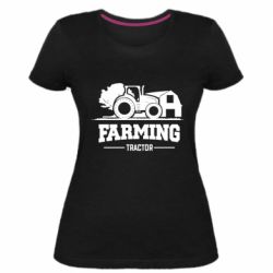 Женская премиум футболка Farming Tractor - PrintSalon