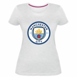 Женская премиум футболка FC Manchester City Logo - PrintSalon
