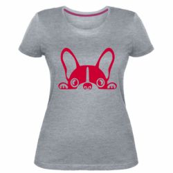 Женская премиум футболка French Bulldog Puppy - PrintSalon