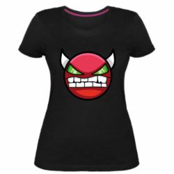 Жіноча преміум футболка Geometry Dash Demon - PrintSalon