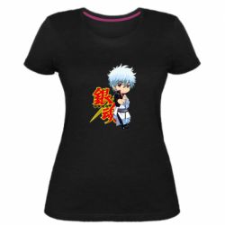 Женская премиум футболка Гинтама Мальчик - PrintSalon