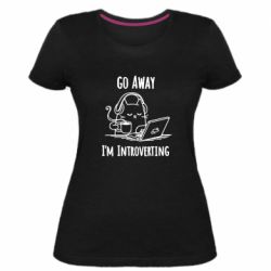 Женская премиум футболка Go away i'm introverting - PrintSalon