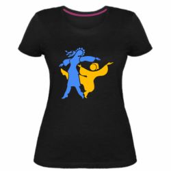 Женская стрейчевая футболка Гопак. Девушка и парень - PrintSalon