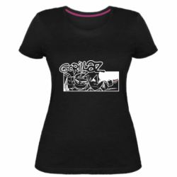 Женская премиум футболка Gorillaz group