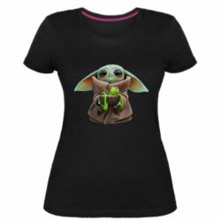 Женская премиум футболка Grogu and Kermit - PrintSalon
