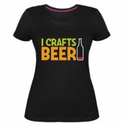 Женская премиум футболка I like crafts beer - PrintSalon