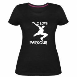 Женская премиум футболка I love parkour - PrintSalon